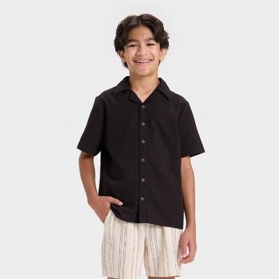 Boys' Short Sleeve Woven Button-Down Shirt - art class™