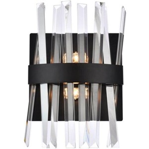 Elegant Lighting Serephina 8 inch crystal bath sconce in black - 1 of 4