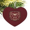 Missouri State University Bears Logo Heart Love Wood Christmas Tree Holiday Ornament - 2 of 3