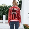 Anna-Kaci Women's Sequin American Flag Bomber Zip-Up Jacket Flag - 2 of 4