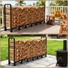 8 ft Firewood Rack Holds up to 660 LB, Outdoor Indoor Metal Firewood Stand, Adjustable Fireplace Wood Holder for Patio Porch, Easy Assembly, Black - 4 of 4