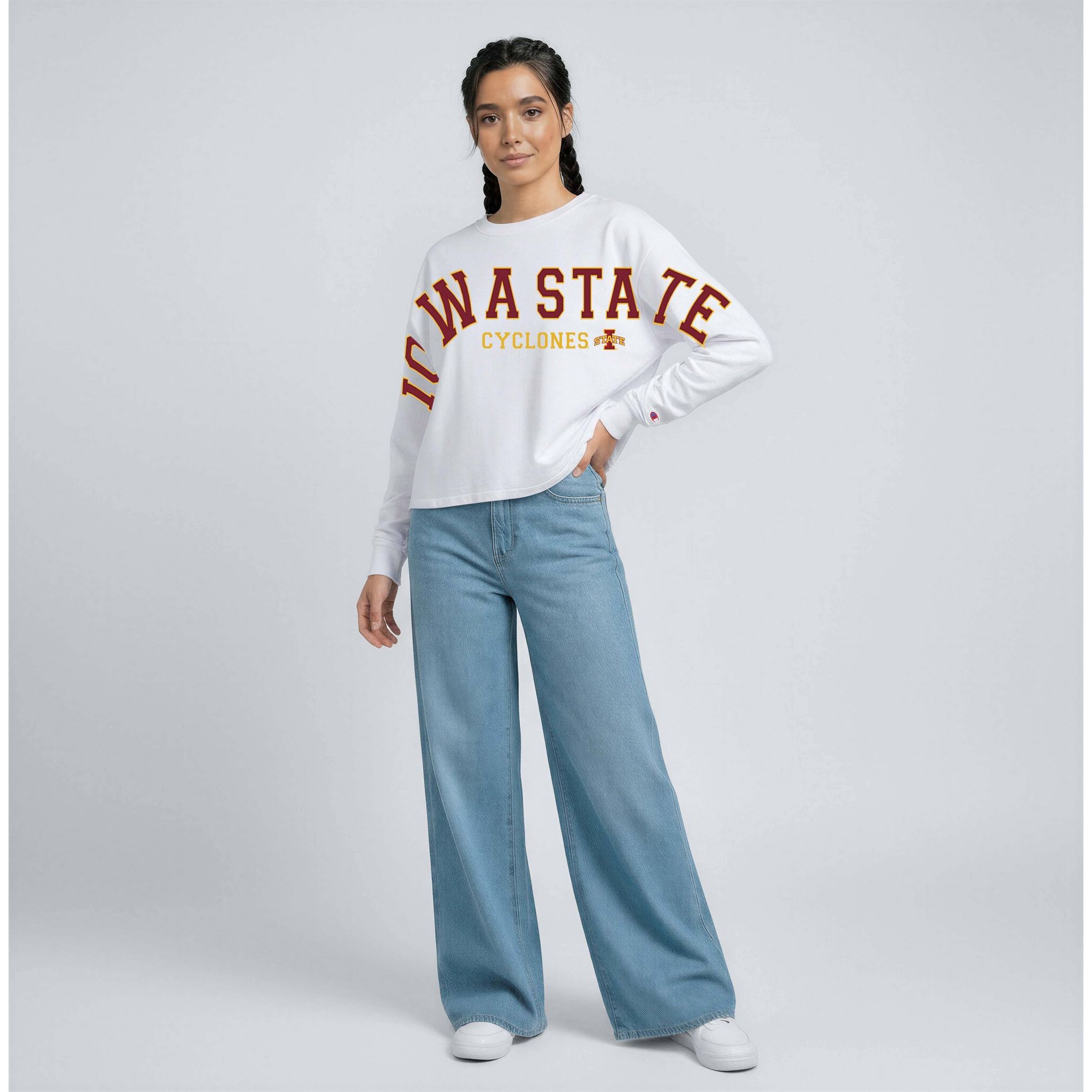 NCAA Iowa State Cyclones Women's Champion White Stretch Long Sleeve T-Shirt