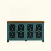 KIGFTSOD Elegant European Antique Style 4-Door Cabinet with Tempered Glass Doors, for Dining Room,Living Room, Hallway - 4 of 4