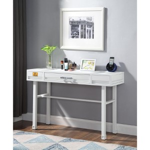 NicBex Home Office Desk 47" Modern Workbench with Drawer with Metal Slides, Recessed Panel and Metal Frame for Office, Study, Bedroom, White - 1 of 4
