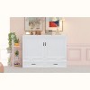 NicBex Queen Size Murphy Bed 80.1" Wooden Queen Bed Frame Wall Bed with 2 Spacious Drawers and USB Ports for Apartment and Living Room - 3 of 4