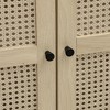 Vynxaria 70.28" Tall Arched Kitchen Pantry with Rattan Doors & Adjustable Shelves - 4 of 4