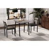 3 Piece Dining Table Set for 2, Farmhouse Kitchen Table and Upholstered Chair, Metal Frame Square Dining Room Furniture - 4 of 4