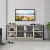TV Stand for 65 inch TV with Mesh Door, Grey TV Entertainment Center with Storage, Industrial TV Console Table for Living Room, Rustic Grey - 3 of 4