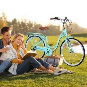 24 Inch Ladies Bicycle - 7-Speed Smooth Shifting System, Sturdy Steel Frame for Durability - 1 of 4