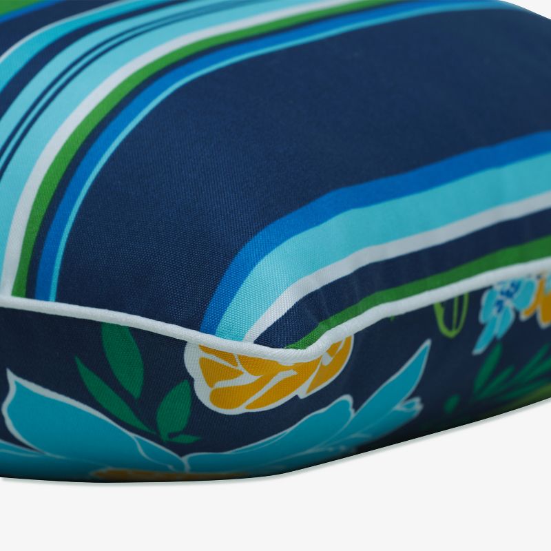 2pc Outdoor/Indoor Oversized Rectangular Throw Set Pillow Spring Bling Blue/Sea Island Stripe - Pillow Perfect, 4 of 12