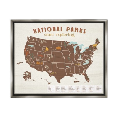 Stupell Industries Start Exploring National Parks Map United States