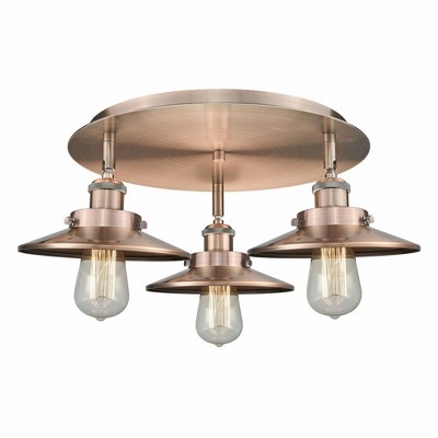 Ballston Urban - 3 Light Flush Mount In Industrial Style-5.5 Inches Tall and 19.75 Inches Wide