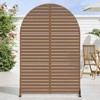 PexFix 72 x 47 Inch Louvered Arch Metal Privacy Screen Freestanding Outdoor Divider Panel for Patio Deck Balcony Heavy Duty Base Weatherproof Brown - 2 of 4