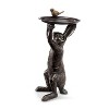 SPI Home Bunny's Best Friend Birdfeeder – 22" Tall Cast Iron Garden Sculpture with Bowl, Rustic Animal Outdoor Decor - 2 of 3