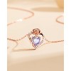 Molenia Heart Birthstone Necklace for Women 925 Sterling Silver Rose Gold Necklace Pendant Jewelry Christmas Anniversary Birthday Gifts for Her - 3 of 4