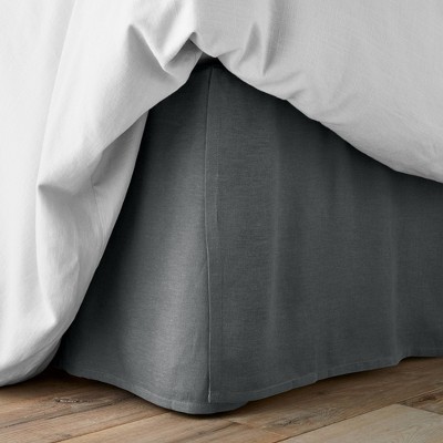 Casaluna Bed Skirt Linen Box Pleat OEKO-TEX Certified, Dark