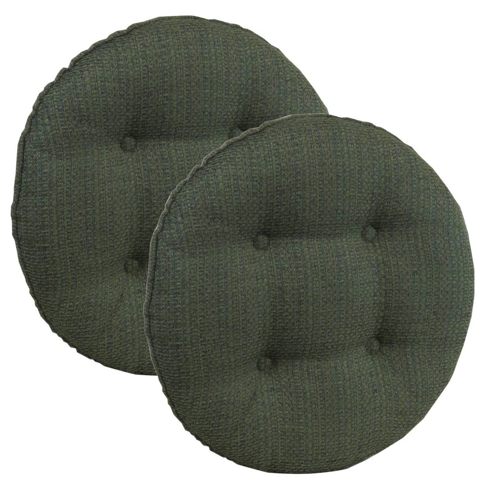 Photos - Pillow Gripper 14" x 14" Non-Slip Tyson Tufted Barstool Cushions Set of 2 - Green