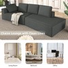 125" Stylish Chaise Lounge Modern Indoor Lounge Sofa Sleeper Sofa with Clean Lines for Living Room, Beige - 3 of 4