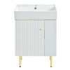 21.6" white Bathroom vanity, Combo Cabinet, Bathroom Storage Cabinet, Single Ceramic Sink, Right side storage - 4 of 4