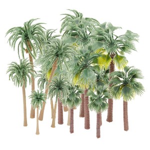 Bright Creations 32 Pieces Miniature Palm Trees for Dioramas, Models, Crafts Decorating, 2 Styles, 8 Sizes - 1 of 4