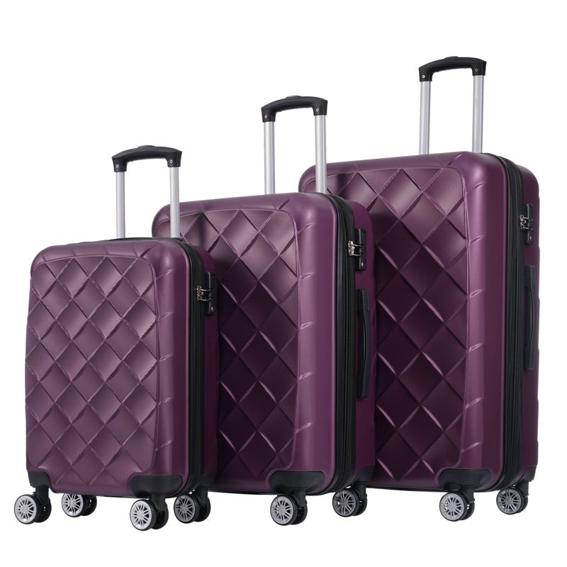 3 PCS Expandable ABS Hard Shell Lightweight Travel Luggage Set with Spinner Wheels and TSA Lock 20''24''28'' 4M - ModernLuxe, 3 of 13