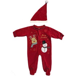 Just Love Christmas Coverall for Baby & Infant with Matching Santa Hat - 1 of 3
