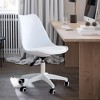 21.3"Modern Home Office Desk Chairs, Adjustable 360 Swivel Chair Engineering Plastic Armless Swivel Computer Chair,Brown - 2 of 4