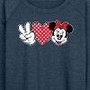 Women's - Disney - Peace Love Minnie Mouse Lightweight French Terry Wide Neck Long Sleeve Graphic Shirt - 2 of 4