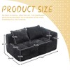 NicBex Modern Chenille Loveseat Sofa with Left Arm & Removable Pillows, Minimalist 2-Seater Sofa for Living Room & Bedroom, Beige - 2 of 4