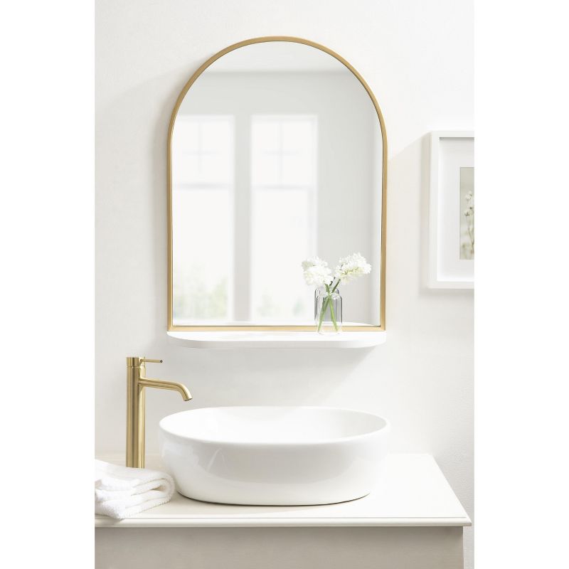 Kate and Laurel Schuyler Arch Wall Mirror with Shelf, 6 of 9