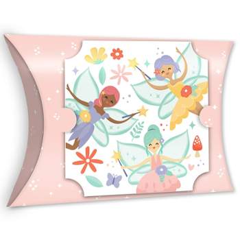 Big Dot of Happiness Let's Be Fairies - Favor Gift Boxes - Fairy Garden Birthday Party Large Pillow Boxes - Set of 12