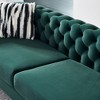 84" Chesterfield Velvet Sofa, Modern Tufted Couch with Gold Metal Arms, 700lb Capacity & Striped Pillows, Solid Wood Frame - 4 of 4