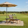 Gymax Patio Lounge Chair Table Set Outdoor Acacia Wood Lounge Chair w/ Wicker Side Table Folding Chaise Lounge w/ Retractable Ottoman - 2 of 4