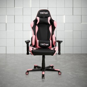 Gaming Chair with High Back Racer Style Adjustable Armrests and Lumbar Pillow for Long Hours Sitting -3irtyhousy - 1 of 4