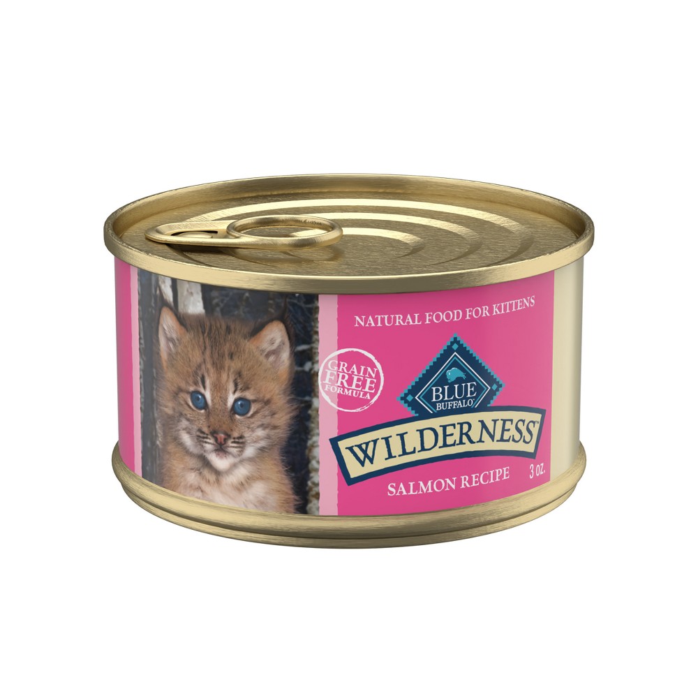 Photos - Dog Food Blue Buffalo Wilderness High Protein Grain Free Natural Kitten Pate Wet Cat Food with Salmon Recipe - 3oz 