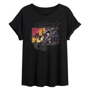 Women's - Pink Floyd - Pink Floyd Wywh Handshake Oversized Graphic T-Shirt - 1 of 4
