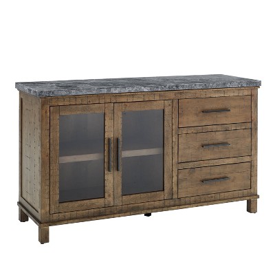 Grayson Gray Marble and Driftwood 8-Piece Counter Dining Set