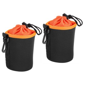 Unique Bargains Waterproof Shockproof Neoprene Cups Bag Camera Lens Bag 2 Pcs - 1 of 3