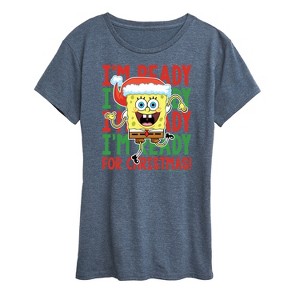 Women's - SpongeBob SquarePants - I'm Ready For Christmas Short Sleeve Graphic T-Shirt - 1 of 4