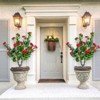 Artificial Flower Ball Tree with Ground Spike, Fake Plants for Outdoor Indoor Front Porch Garden - 3 of 4
