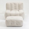 Cesicia 36.6 in-W x 38.6 in-D x 30.1 in-H Black Velvet Bean Bag Seats With Ottoman - 2 of 4