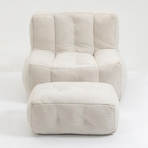 OUTSUPPLY Bean Bag Chair, Comfortable Bean Bag with Ottoman, Indoor Modern Bean Bag Chair for Living Room, Bedroom, Apartment - 1 of 4