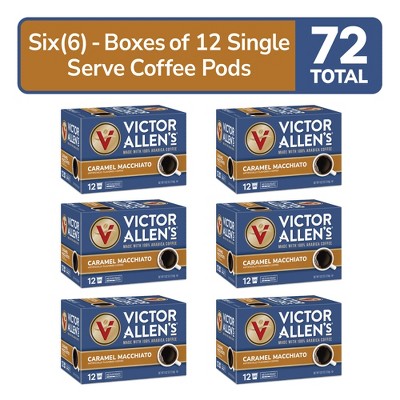 Victor Allen's Coffee Caramel Macchiato Flavored, Medium Roast, 6 Pack - 12 Count, Single Serve Coffee Pods for Keurig K-Cup Brewers