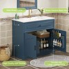 Modern Farmhouse Bathroom Vanity, 36" Single Sink Bathroom Vanity with Storage Cabinet, Adjustable Shelf - 2 of 4