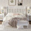 Queen Size Wood Platform Bed, Bed with Gourd-Shaped Retro Headboard and Natural Wood Finish Frame, Wooden Slat Support-Baofuwish - 2 of 4