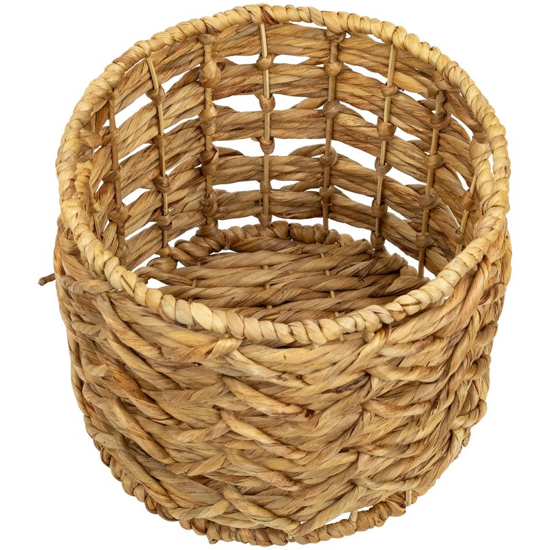 Northlight Set of 4 Open Fishtail Weave Water Hyacinth Storage Baskets with Handles 15.5", 4 of 7