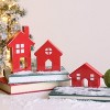 Transpac MDF Red Epoxy Christmas Decor Set of 3 Decorative Objects Sculptures for Festive Tabletop Indoor Use - 2 of 4