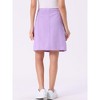 Allegra K Women's Elastic Back Short Button Down Denim Skirts with Pockets - 4 of 4