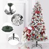 6 FT/ 7.5 FT Christmas Tree , Prelit Snow Flocked Christmas Tree with Foldable Metal Base, Artificial Christmas Tree - 2 of 4