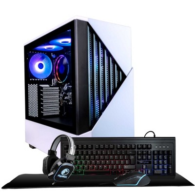 Periphio Castle Gaming PC Desktop Bundle - AMD Ryzen 5, Radeon Vega 7 iGPU, 16GB RAM, 1TB NVMe (SSD), Windows 11 Gaming Computer with Mouse + Keyboard